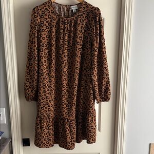 Ava & Viv Animal Print Long Sleeve Dress